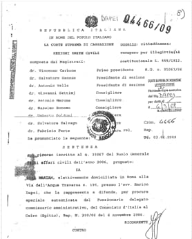 LE SENTENZE STORICHE DELLA CORTE SUPREMA DI CASSAZIONE SEZIONE n.4466 DEL 25/02/2009